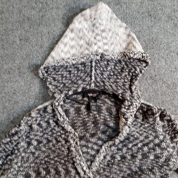 STYLE & CO Women Open Front Cardigan Sweater Size PP 0/2 Gray and Black Striped - Picture 3 of 14